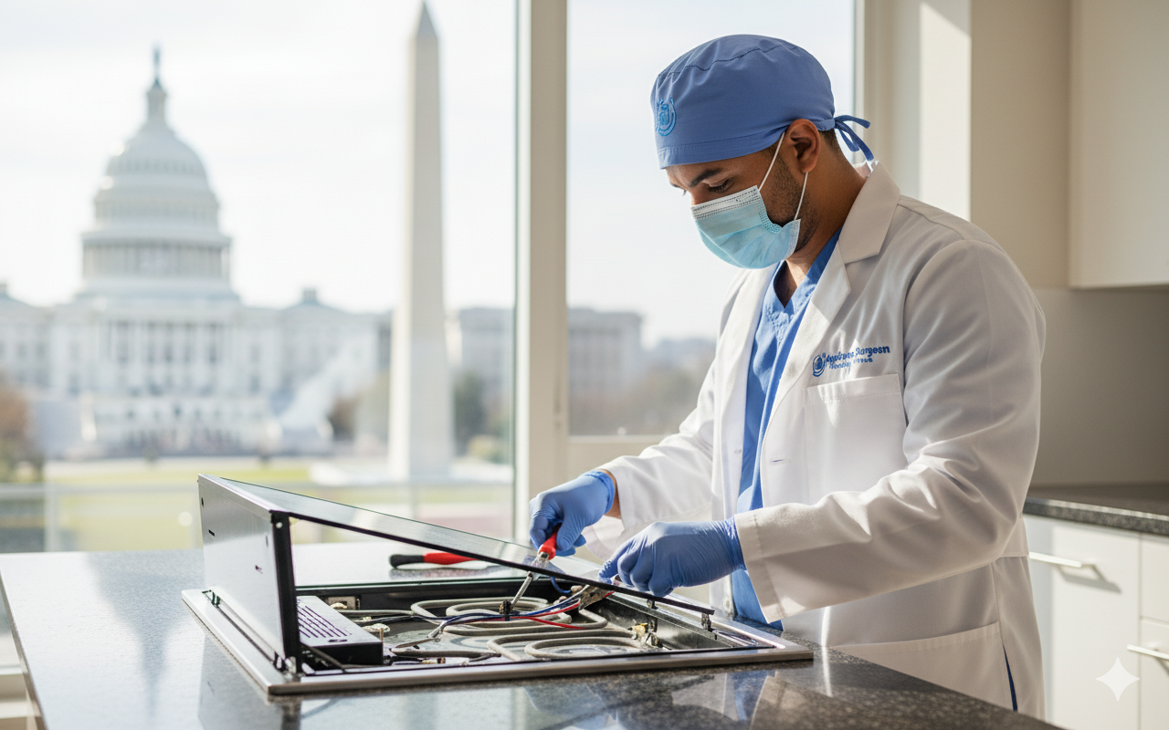 Expert technician from Appliance Surgeon performing appliance repair in Washington DC, Virginia and Maryland